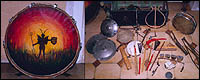 Jazz drum set - Lent by the Musée des musiques populaires de Montluçon