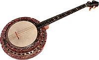Tenor banjo with four strings - MMPM no. 996.6.2 / Lent by the Musée des musiques populaires de Montluçon