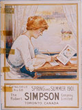 Femme compltant une commande, 
Simpson's Spring Summer 1901, page de couverture.