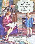 Image d'une famille sereine, Eaton's 
Fall Winter 1930-1931, page de couverture.