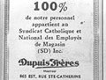 Annonce publicitaire publie 
dans Le 
Travail, 1939.