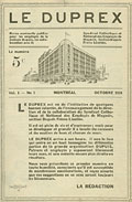 Page de couverture du premier 
exemplaire du mensuel des employs de Dupuis Frres, Le 
Duprex.