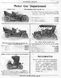 Motor cars, Henry Morgan Spring Summer 
1907, p.143.
