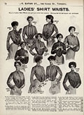 Ladies' shirt waists, Eaton's Spring 
Summer 1902, p.22.