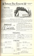 Tentes, Hudson's Bay Company Fur trade 
Depot catalogue, vers 1934, p.79.