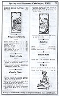 picerie, Woodward's Spring 
Summer 
1902, p.77.