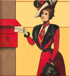 Jeune femme insrant une enveloppe dans une bote aux lettres