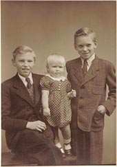 Chris, Ella, and Sigvard Bennedsen, ca 1946.