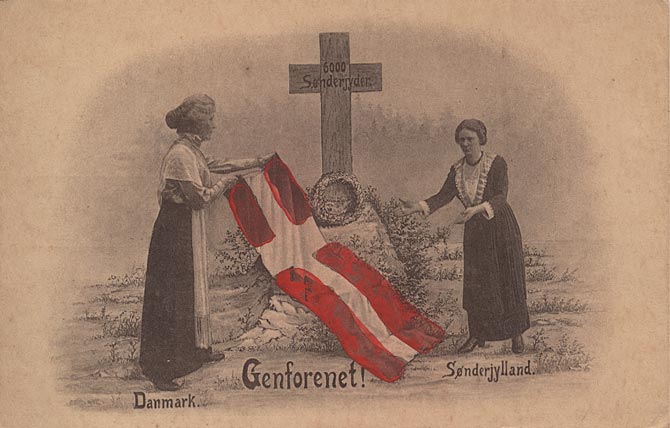 Postcard celebrating the reunification of Denmark in 1920.