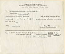 CNR Notice sent to Mackenzie Rutherford, December 10, 1951
