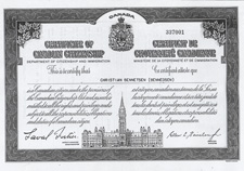 Chris Bennedsen’s certificate of Canadian citizenship. 