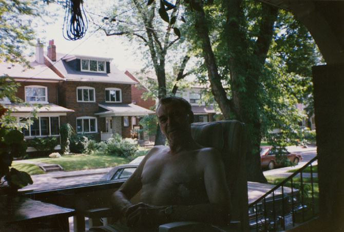 Chris on the porch of the home on Arlington Avenue, late 1980s. 