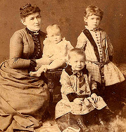 Adelaide Hoodless with three of her children, circa 1887 