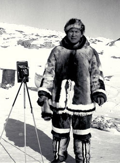 Peter Pitseolak with camera, circa 1940-1960