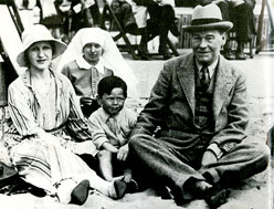 Francis Rattenbury with wife Alma and son John, Bournemouth, England, early 1930s