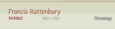 Francis Rattenbury, 1867-1935 Architect- Chronology