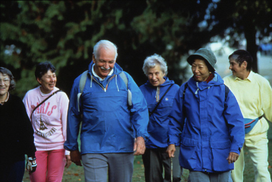 Group of six seniors walking outdoors - Ottawa  Fred Cattroll (photographer)