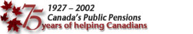 1927-2002 Canada's Public Pensions - 
75 years of helping Canadians