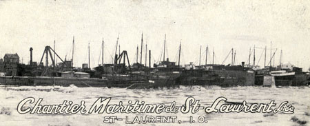 Carton buvard promotionnel du chantier maritime St-Laurent Lte, St-Laurent-d'Orlans, [194-]., © MCC/CMC, Marius Barbeau, B307-9.4