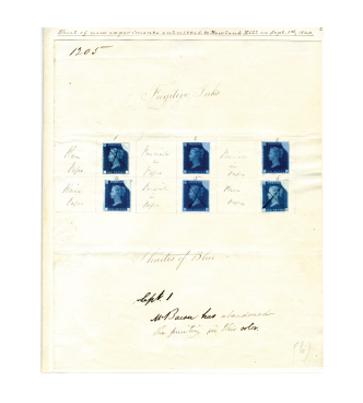 Rowland Hill, penny colour trials in blue