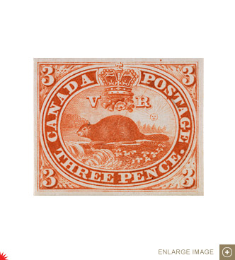 Three Pence Beaver plate proof in red