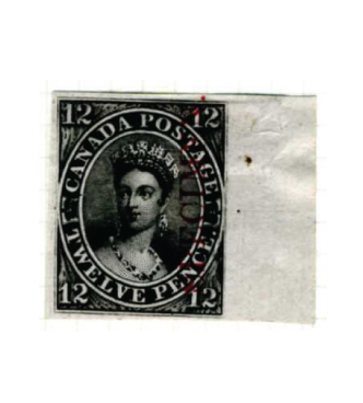 Twelve Pence, black with overprint
