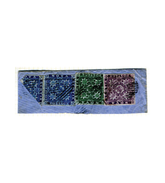 Piece with Nova Scotia stamps