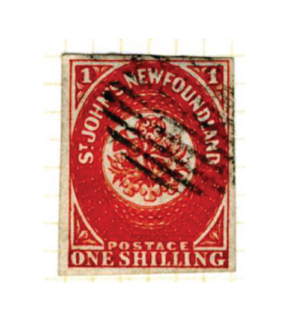Newfoundland One Shilling on thick paper, used