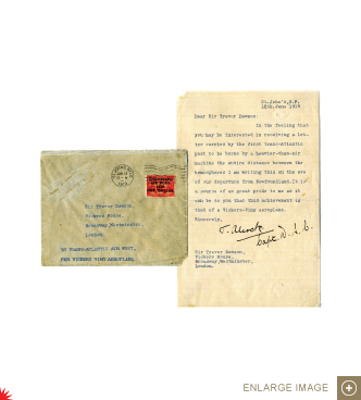 Cover and letter written by Captain Alcock