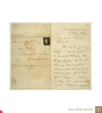 Letter with an uncancelled Penny Black