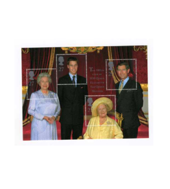 Queen Mother's Birthday Miniature sheet of stamps