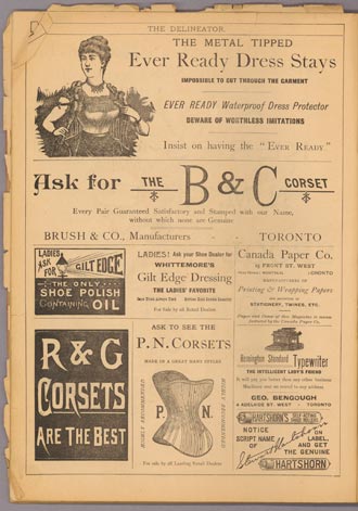 Garment advertisements from the journal The Delineator