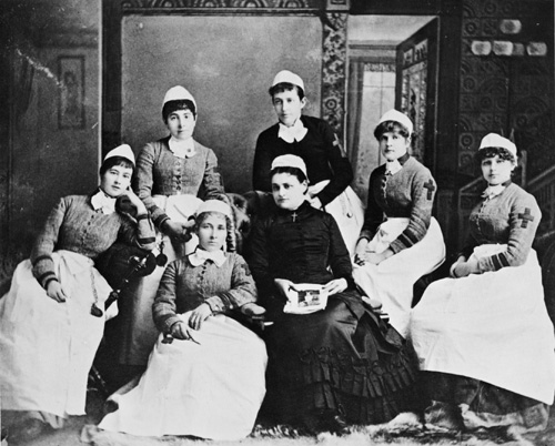 Photograph of Canada’s first training school for nurses at the General and Marine Hospital in St. Catharines, Ontario