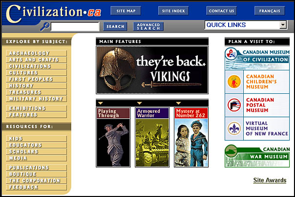 Civilization.ca home page