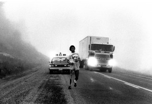 Terry running through Ontario. 