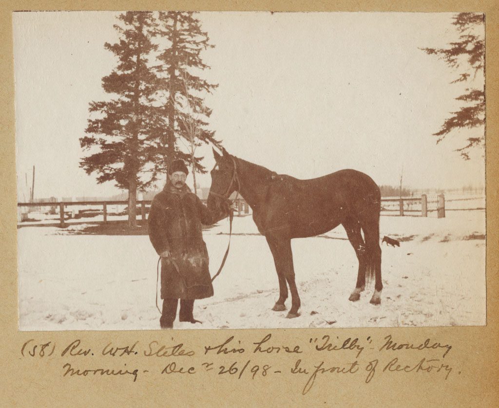 Révérend Walter Henry Stiles avec son cheval 