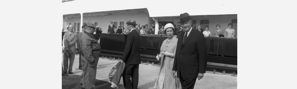 Her Majesty Queen Elizabeth II and US President Eisenhower at the Opening of the St. Lawrence Seaway