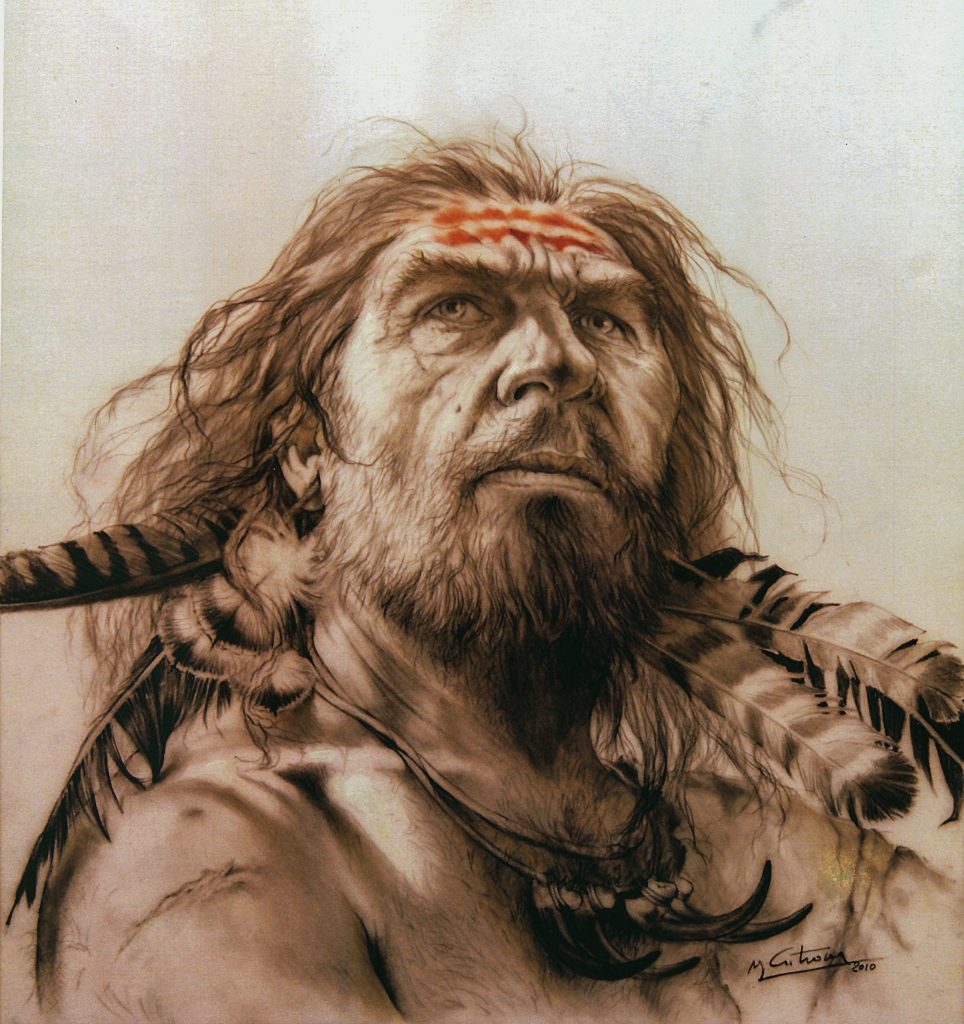 Illustration of a Neanderthal