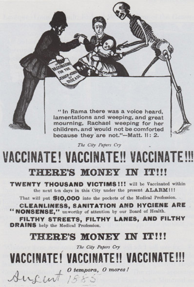 Anti-vaccination poster, 1885 