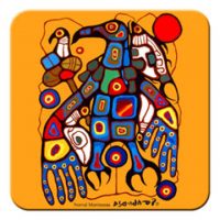 Norval Morrisseau Coaster - Man Changes into Thunderbird:: Sous-verres Norval Morrisseau - Man Changes into Thunderbird