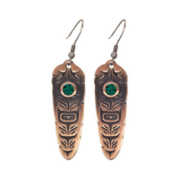 Sacred Feather Earrings - Emerald