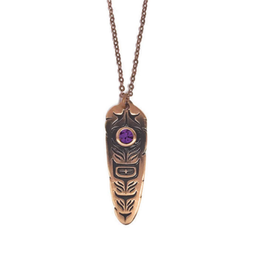 Sacred Feather Necklace - Amethyst