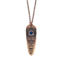 Sacred Feather Necklace - Midnight Blue