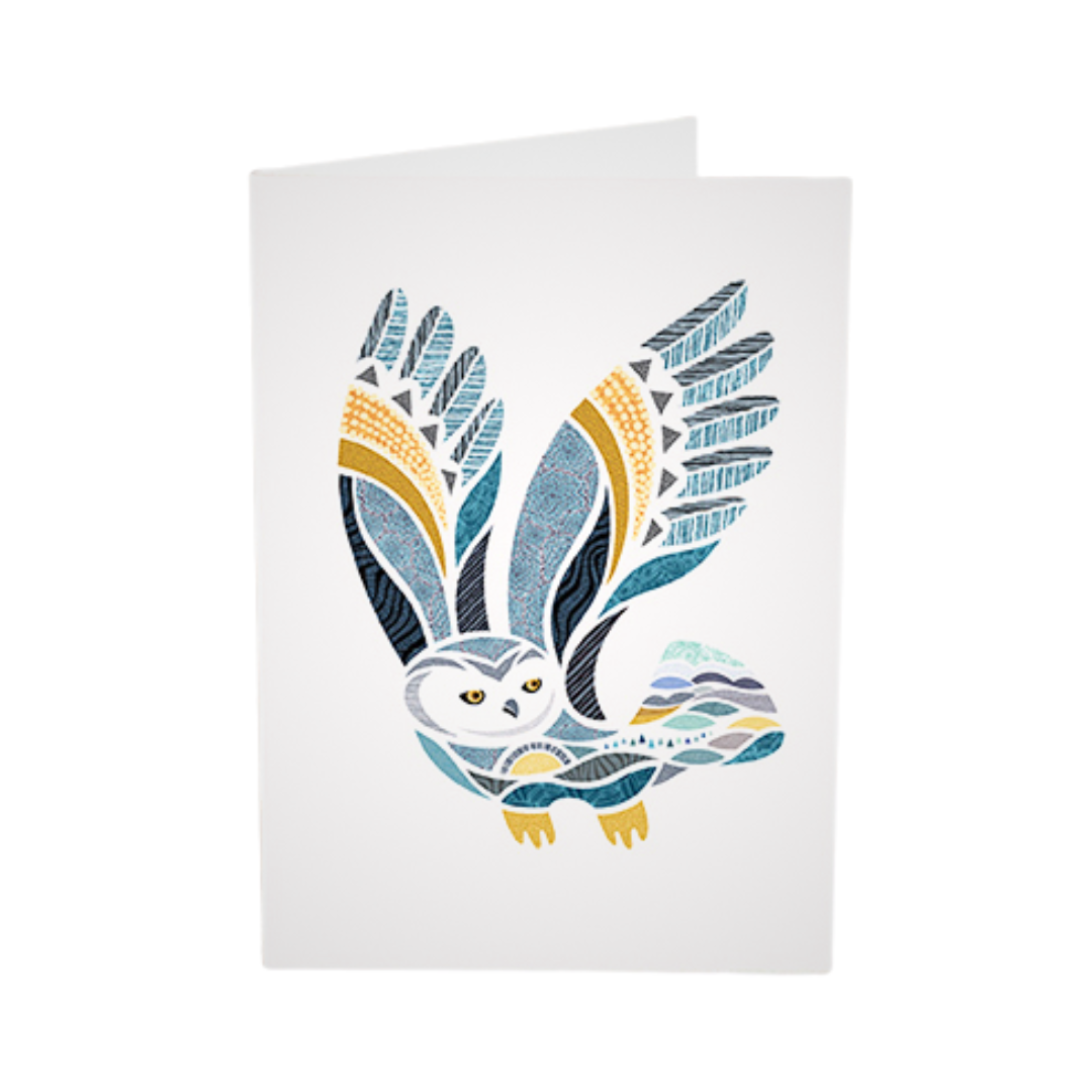 102110_CARTE-HUGO LE HARFANG Greeting Card – Hugo the Owl