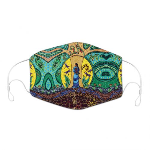 Reusable Face Mask - Strong Earth Women by Leah Dorion