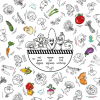 Vegetable themed coloring tablecloth
