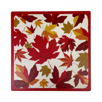 Ceramic trivet with maple leaves, perfect fall decor