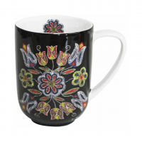 Silver threads mug by metis artist Deb Malcolm