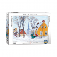 Winter Morning in Baie St-Paul Puzzle by Canadian Artist Clarence Gagnon