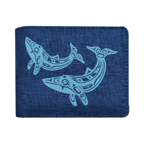 Crosshatch Wallet - Humpback Whale by Gordon White from the Haida nation.